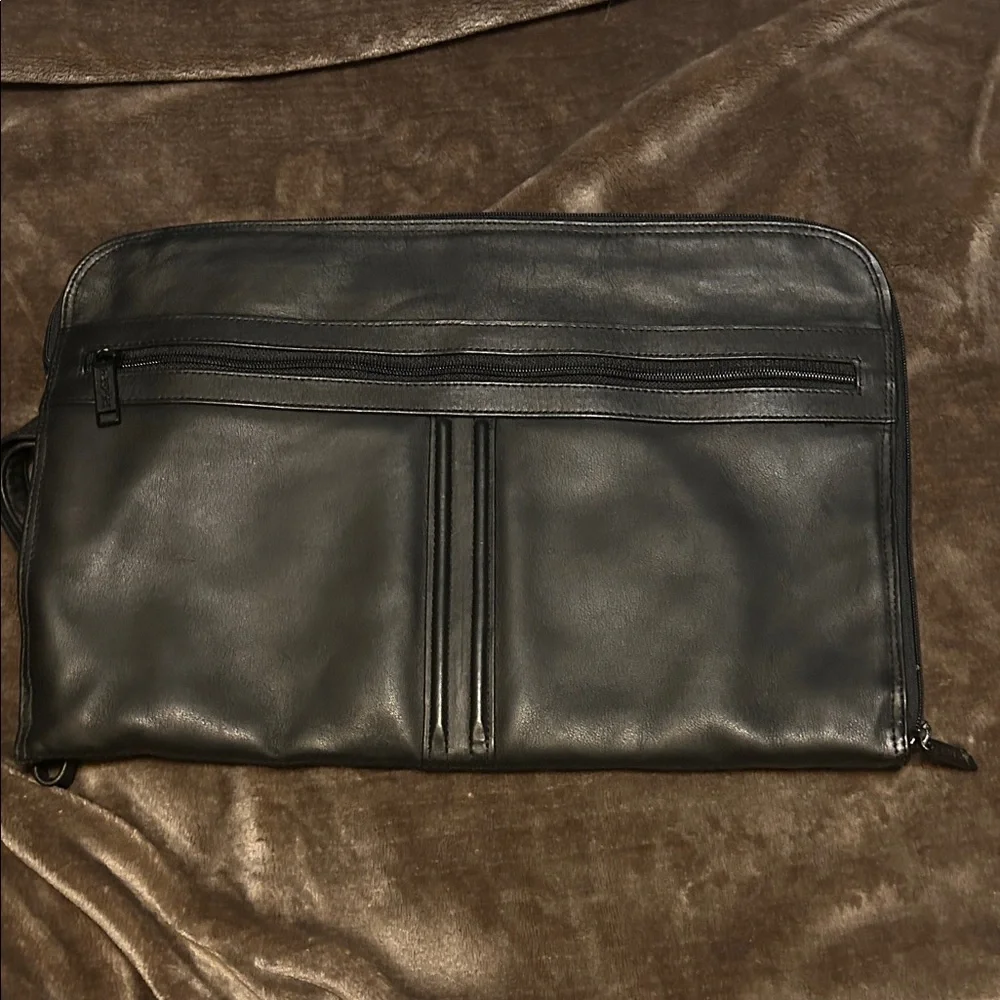 Elegant Black Leather Laptop Bag for Men